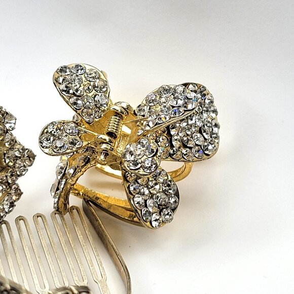 Girls Teens Kids Tiara and Hair Clips Crystal Hair Accessories - Set of 3 - Picture 5 of 16